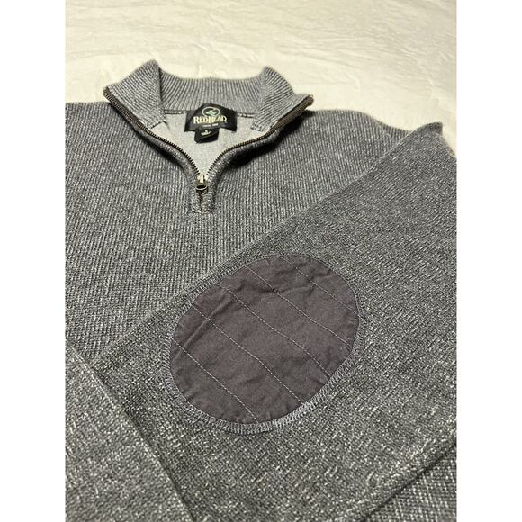 REDHEAD Pullover Sweater with Elbow patches 1/4 Zip--Men's Large - Picture 6 of 11